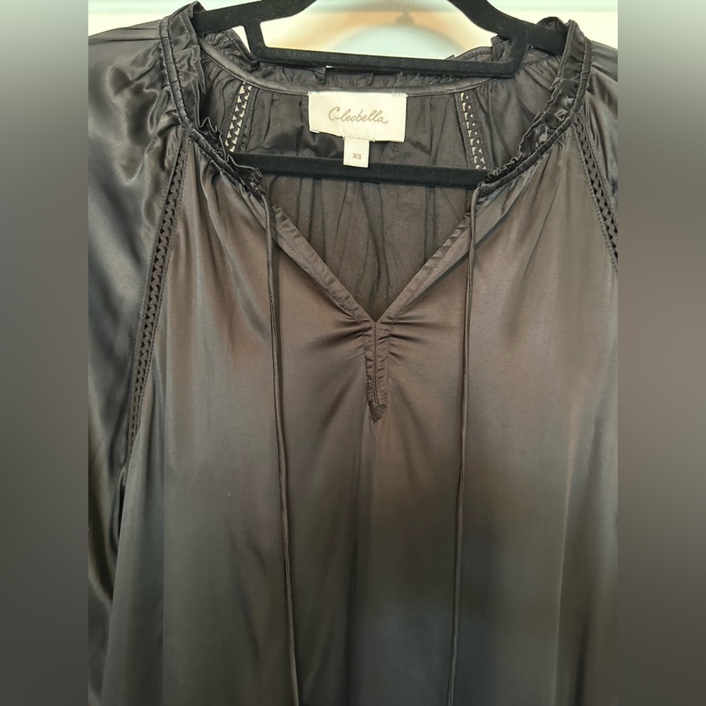 Cleobella Rose Mini Dress with Ruffled Drop Waist &Tassels, L/S, Size XS - Picture 3 of 15